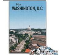 Jigsaws Puzzles 1000 Pieces for Adults Gifts Visit Washington DC Family Entertainment Toys with Matching Poster And Trivia Sheet (38x52cm) 1000pcs
