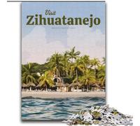Jigsaws Puzzles 1000 Pieces for Adults Gifts Visit Zihuatanejo, Suitable for Ages 14 And Up Home Decor Deal As Gifts for The Whole Family 75x100cm