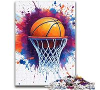 Jigsaws Puzzles 1000 Pieces for Adults Gifts Watercolor Basketball Puzzles for Teenagers,for Educational Game Challenge Toy Birthday Present, Gifts, Wall Art (38x26cm)
