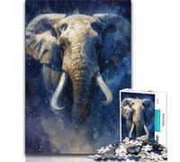 Jigsaws Puzzles 1000 Pieces for Adults Gifts Watercolor Elephant,Decompressing Intellectual Educational Toy Birthday Present,Gifts (38x26cm)