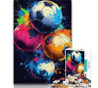 Jigsaws Puzzles 1000 Pieces for Adults Gifts Watercolor Football 1000 Piece Puzzle,Stress Reliever Staycation Kill Time Parent-child Interaction 26x38cm