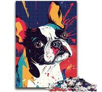 Jigsaws Puzzles 1000 Pieces for Adults Gifts Watercolor French Bulldog 1000 Pieces for Teenagers,Secret Santa Gifts for Age 14 Years Up (26x38cm)