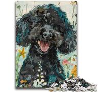 Jigsaws Puzzles 1000 Pieces for Adults Gifts Watercolor Poodle, Family Game Stress Reliever Difficult Challenge A Work of Art for Ages 14+ 26X38CM