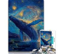 Jigsaws Puzzles 1000 Pieces for Adults Gifts Whales in The Starry Sky,Help The Brain Exercise Addictive Toys to Cultivate Patience Wall Decoration 75x50cm