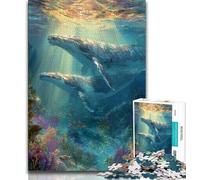 Jigsaws Puzzles 1000 Pieces for Adults Gifts Whales on The Seabed Puzzles for Adults,Stress Reliever Difficult Challenge Secret Santa Gifts 38x26cm