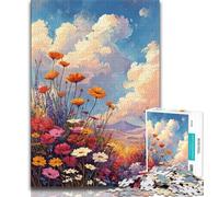 Jigsaws Puzzles 1000 Pieces for Adults Gifts Wildflower Summer 1000 Piece Jigsaw,Stress Reliever Difficult Challenge Suitable for Desktop Decoration (size 38x26cm)