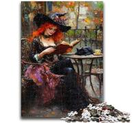 Jigsaws Puzzles 1000 Pieces for Adults Gifts Witch Reading A Book Puzzles for Adults,Stress Reliever Staycation Kill Time Enhance Love between Couples (75x50cm)