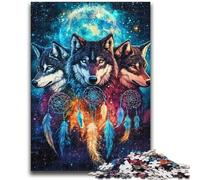 Jigsaws Puzzles 1000 Pieces for Adults Gifts Wolf Dream Catcher for Age 14+ Educational Games For Adults And Teenagers Artwork Gift 50x75cm