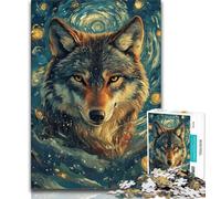 Jigsaws Puzzles 1000 Pieces for Adults Gifts Wolf Under The Night Sky,Help The Brain Exercise Addictive Toys to Cultivate Patience Gift For Birthdays 38x26cm