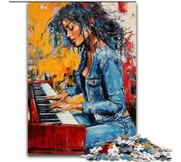 Jigsaws Puzzles 1000 Pieces for Adults Gifts Woman Playing The Piano, Decompressing Intellectual Educational Toy Is Ideal As Gifts for The Whole Family (Size 50x75cm)