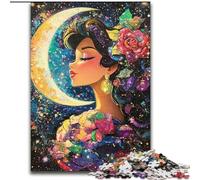 Jigsaws Puzzles 1000 Pieces for Adults Gifts Woman Under The Moon,Family Game Stress Reliever Difficult Challenge Enhance Love between Couples 50x75cm