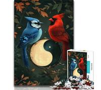 Jigsaws Puzzles 1000 Pieces for Adults Gifts Yin-Yang Bird Adult Jigsaw,Learning Educational Toys Family Games Unique Birthday And Gifts (size 38x26cm)
