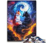 Jigsaws Puzzles 1000 Pieces for Adults Gifts Yin Yang Fox Relax Games Educational Game for Birthday, Chrismas for And Age 14 Years Up 26x38cm