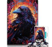 Jigsaws Puzzles 1000 Pieces for Teenagers Gifts A Colourful Crow Adult Puzzles,Stress Reliever Staycation Kill Time Parent-child Interaction (size 38x26cm)