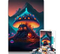 Jigsaws Puzzles 1000 Pieces for Teenagers Gifts A Magic Mushroom Home Puzzles,Quiz Game for Is Ideal As A Gift for The Whole Family 38x26cm