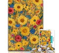 Jigsaws Puzzles 1000 Pieces for Teenagers Gifts Abstract Yellow Flower 1000 Pieces for Adults,Educational Games Home Decoration Suitable for Desktop Decoration (size 38x26cm)
