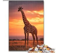Jigsaws Puzzles 1000 Pieces for Teenagers Gifts African Giraffe Brain Intelligence Challenge Addictive Toys Birthday Present, Gifts, Wall Art (size 50x75cm)