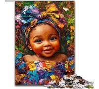 Jigsaws Puzzles 1000 Pieces for Teenagers Gifts African Little Girl, Toy Intellectual Game Enhance Love between Couples for Ages 14+ (Size 26x38cm)