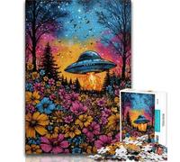 Jigsaws Puzzles 1000 Pieces for Teenagers Gifts Alien UFO,Toys Educational Games Stress Relieving Unique Home Decor And Gifts (38x26cm)