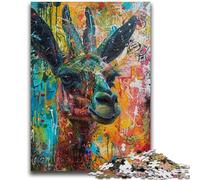 Jigsaws Puzzles 1000 Pieces for Teenagers Gifts Alpaca Graffiti Relax Games Educational Game for Birthday, Chrismas for And Age 14 Years Up 26x38cm