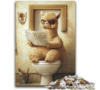 Jigsaws Puzzles 1000 Pieces for Teenagers Gifts Alpaca on The Toilet Teenager Jigsaw,learning Educational for Is Ideal As A Gift for The Whole Family (26x38cm)