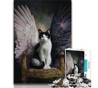 Jigsaws Puzzles 1000 Pieces for Teenagers Gifts Angel Cat 1000 Piece Puzzle,Suitable for Desktop Decoration for And Age 14 (size 75x50cm)
