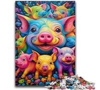 Jigsaws Puzzles 1000 Pieces for Teenagers Gifts Animal Art Pig Adult Puzzles,Decompressing Intellectual Educational Toy Perfect Decoration (50x75cm)