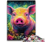 Jigsaws Puzzles 1000 Pieces for Teenagers Gifts Animal Art Pig Teenager Jigsaw,Vibrant And Unique Design Relaxing & Challenging Puzzle Experience (38x26cm)