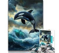 Jigsaws Puzzles 1000 Pieces for Teenagers Gifts Animal Blue Whale Teenager Jigsaw,learning Educational for Is Ideal As A Gift for The Whole Family 38x26cm
