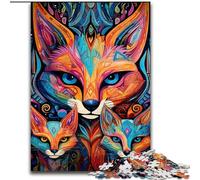 Jigsaws Puzzles 1000 Pieces for Teenagers Gifts Animal Foxes,Help The Brain Exercise Addictive Toys to Cultivate Patience Artists Collection,Fine Art 38x26cm