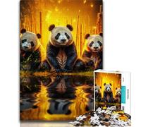 Jigsaws Puzzles 1000 Pieces for Teenagers Gifts Animal Panda 1000 Pieces for Teenagers,Quiz Game for Is Ideal As A Gift for The Whole Family (size 75x50cm)