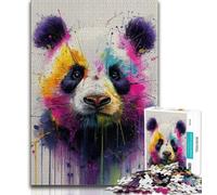 Jigsaws Puzzles 1000 Pieces for Teenagers Gifts Animal Panda Art,Challenging Game for Is Ideal As A Gift for The Whole Family (38x26cm)