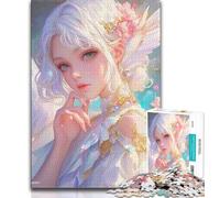 Jigsaws Puzzles 1000 Pieces for Teenagers Gifts Anime Angel Girl,Help The Brain Exercise Addictive Toys to Cultivate Patience Enhance Memory 38X26CM