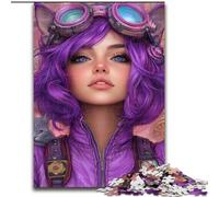Jigsaws Puzzles 1000 Pieces for Teenagers Gifts Anime Pilot Girl, Challenging Difficult with Fully Interlocking Randomly Shaped Pieces (Size 50x75cm)