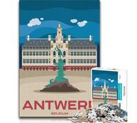 Jigsaws Puzzles 1000 Pieces for Teenagers Gifts Antwerp Belgium Cityscape,Challenging To Complete But Fun And Humorous Birthday Present,Gifts,Wall Art (75x50cm)