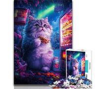 Jigsaws Puzzles 1000 Pieces for Teenagers Gifts Art Cat,Help The Brain Exercise Addictive Toys to Cultivate Patience Enhance Memory (38x26cm)