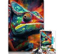 Jigsaws Puzzles 1000 Pieces for Teenagers Gifts Art Chameleon 1000 Piece Puzzle,Suitable for Desktop Decoration for And Age 14 (size 38x26cm)