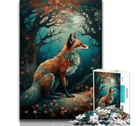 Jigsaws Puzzles 1000 Pieces for Teenagers Gifts Art Fox Under The Tree 1000 Piece Puzzle,Educational Stress Relief Toy Gifts for Friends And Family 26x38cm