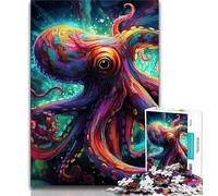 Jigsaws Puzzles 1000 Pieces for Teenagers Gifts Art Octopus,Challenging Game Toys Wall Decoration Unique Birthday And Xmas Gifts (75x50cm)