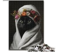 Jigsaws Puzzles 1000 Pieces for Teenagers Gifts Artistic Abstract Black Cat, Game Toys Every Piece Is Unique - Challenging Family Fun Game for for Age 14 (Size 50x75cm)