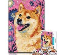 Jigsaws Puzzles 1000 Pieces for Teenagers Gifts Artistic Shiba Inu Adult Puzzles,Decompressing Intellectual Educational Toy Perfect Decoration 26x38cm
