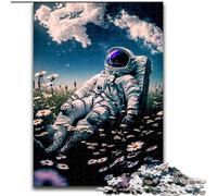 Jigsaws Puzzles 1000 Pieces for Teenagers Gifts Astronaut And Flower, Challenging Difficult with Fully Interlocking Randomly Shaped Pieces (Size 26x38cm)