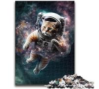 Jigsaws Puzzles 1000 Pieces for Teenagers Gifts Astronaut Cat in Space Suitable for Ages 14 And Up Family Games Deal As Gifts for The Whole Family 26x38cm