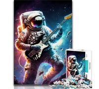 Jigsaws Puzzles 1000 Pieces for Teenagers Gifts Astronaut Playing Guitar 1000 Piece Puzzle,Suitable for Desktop Decoration for And Age 14 (size 75x50cm)