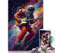 Jigsaws Puzzles 1000 Pieces for Teenagers Gifts Astronaut Playing Guitar 1000 Pieces for Teenagers,Quiz Game for Is Ideal As A Gift for The Whole Family (size 38x26cm)