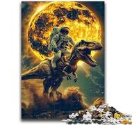 Jigsaws Puzzles 1000 Pieces for Teenagers Gifts Astronaut Riding Tyrannosaurus Rex Puzzles,Quiz Game for Is Ideal As A Gift for The Whole Family (26x38cm)