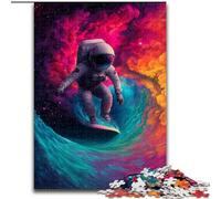 Jigsaws Puzzles 1000 Pieces for Teenagers Gifts Astronaut Surfing, Game Toys Every Piece Is Unique - Challenging Family Fun Game for for Age 14 (Size 26x38cm)