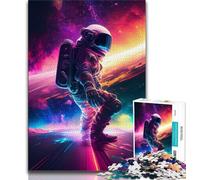 Jigsaws Puzzles 1000 Pieces for Teenagers Gifts Astronaut Surfing In Space 1000 Pieces for Adults,Decompressing Intellectual Educational Toy Perfect Decoration (size 75x50cm)
