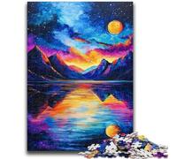 Jigsaws Puzzles 1000 Pieces for Teenagers Gifts Aurora Mountains Stress Reliever Difficult Challenge Is Ideal As Gifts for The Whole Family 50x75cm