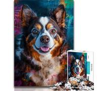 Jigsaws Puzzles 1000 Pieces for Teenagers Gifts Australian Shepherd,Help The Brain Exercise Addictive Toys to Cultivate Patience Artists Collection,Fine Art 75x50cm